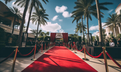 Wall Mural - A private billionaires party with red carpet welcoming entrance for be part of an exclusive membership