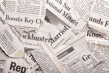 Wall Mural - Newspaper Texture Background  Clippings Paper