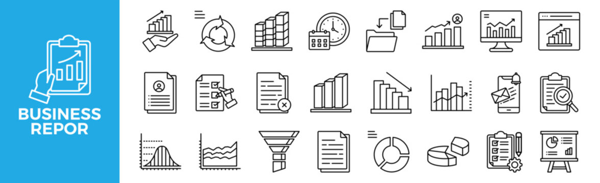 Business Report icon set for design elements