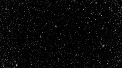 seamless fast loop of sparkling star particles on a deep black background.