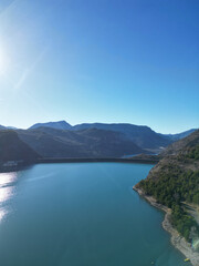 Lac de Serre Poncon Südfrankreich -  Sunrise - France - Sunset - Natur – Mont Colombis – Berg – See – Lake - Mountains – Hiking – Landschaften – Landscapes – Wandern – Lake - Lac de Serre Poncon 