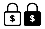 Fototapeta Londyn - Price Stability and Budget Lock Icons. Fixed Income and Economic Assurance Symbols.