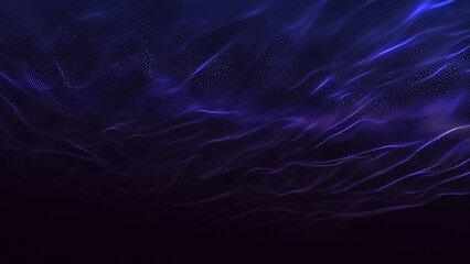 Wall Mural - Technology background. Abstract digital particle wave. Futuristic dotted wave. Sound wave visualization. Digital background. Plexus effect. 3d.