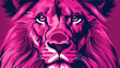 Leão cor rosa - Ilustração
