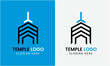 Temple logo icon symbol church tower religion building logo design minimalist modern template