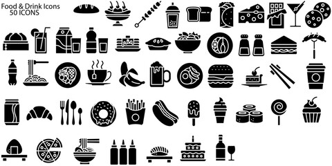 Food icon vector set. grocery illustration sign collection. fast food symbol.