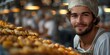 Supervising Food Production: A Smiling Business Manager in a Factory. Concept Food Safety Protocols, Quality Assurance Checks, Employee Training, Production Efficiency Analysis