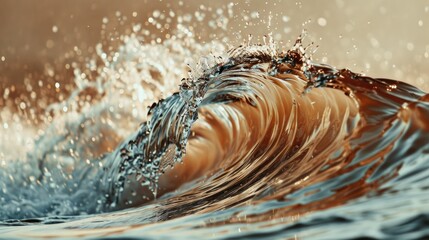 Colored brown water wave Generative AI
Wet background