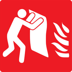 Fire blanket, fire equipment,Safety, warning, sign