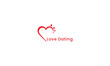 dating love line logo template vector illustration