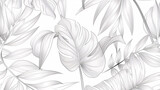 Fototapeta  - Patrón botánico abstracto en tonos blanco y negro