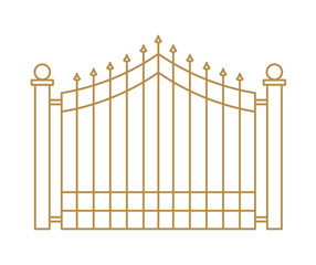 Wall Mural - golden elegant forged gate icon- vector illustration