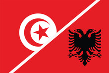 Flag Of Tunisia And Albania Concept Graphic Element Illustration Template Design
