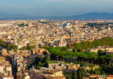 Fototapeta Big Ben - Rome cityscape from top of St. Peter's basilica, Vatican