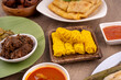 Roti Jala and various delicious Ramadan dishes for Iftar in Malaysia