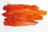 Fototapeta  - Dark orange watercolor paint brush stroke isolated on white background 