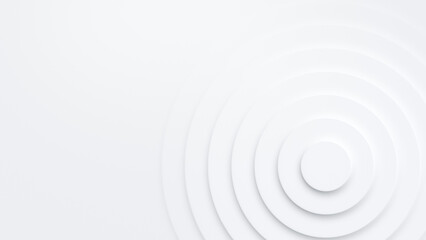 Poster - Abstract background of layered white circles with shadow and light effect. Abstract high resolution full frame background circular pattern design with copy space.