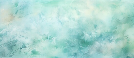 Wall Mural - the artwork depicts a cumulus cloud pattern in electric blue sky, resembling a watercolor painting. 