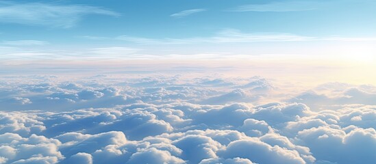 Wall Mural - the suns rays are breaking through the cumulus clouds in the sky, creating a beautiful atmospheric p