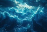 Fototapeta Do akwarium - Fascinating Endless Ocean in Captivating Blue Hue Generative AI