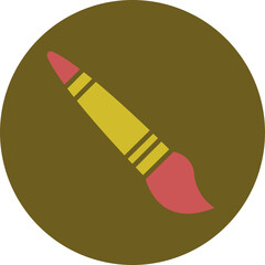 Sticker - Paintbrush Glyph Two Color Circle Icon