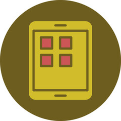 Poster - Tablet Glyph Two Color Circle Icon