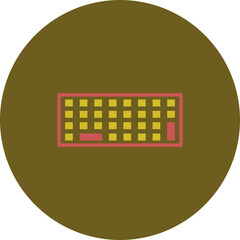 Wall Mural - Keyboard Glyph Two Color Circle Icon