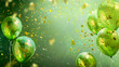 Green balloons composition background - Celebration design banner