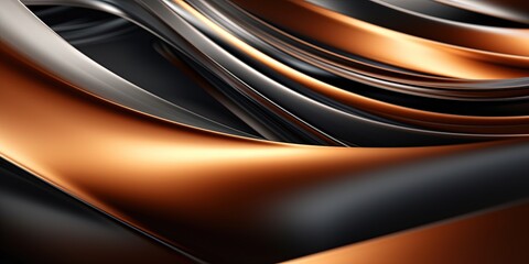 Wall Mural - abstract background of metal texture surface, swirl ripple copper metal sheet layers , new and shiny reflective surface, Generative