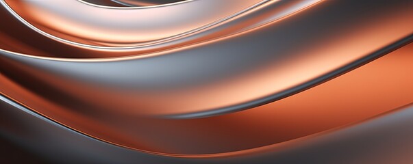 Wall Mural - abstract background of metal texture surface, swirl ripple  copper metal sheet layers , new and shiny reflective surface, Generative