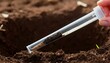 Microplastics in soil a test tube with soil sample - soil contaminated with mineral microplastics created with generative ai