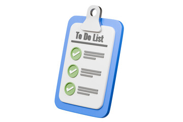Aufkleber - 3d To do list paper sheet with checkmark icon concept. All tasks are completed. Planning sign design. Paper sheets with check mark. Minimal cartoon isolated on purple background. 3d rendering.