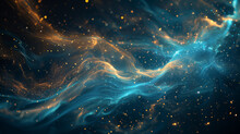 Blue And Gold Dust Nebula Abstract Art