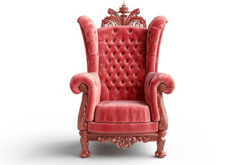 Wall Mural - Throne Chair Isolated. 3D isolated on solid white background.