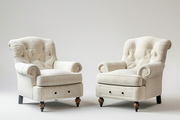 Wall Mural - two armchairsisolated on solid white background.