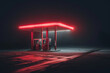 Neon Glow of a Lonely Gas Station