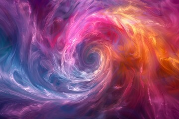 Poster - An abstract digital artwork with a mesmerizing spiral and vivid colors blending into each other