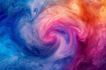 Aufkleber - A dynamic abstract piece with swirling colors capturing a sense of motion and fluidity