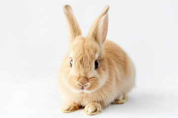 Brown Rabbit Sitting on White Floor