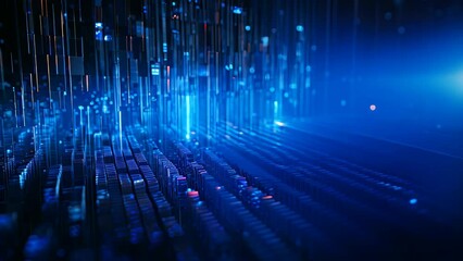 Leinwandbilder - Futuristic technology background, 3d rendering with depth of field, Abstract futuristic background Data Transfer, AI Generated