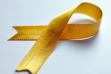 Wall Mural - A yellow ribbon with a gold ribbon on it