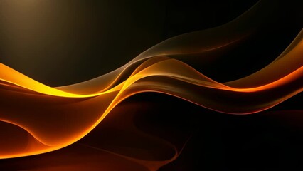 Poster - abstract background with a glowing abstract waves, abstract background for wallpaper, Abstract golden lines on black BG, AI Generated