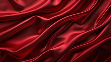 Wall Mural - red silk satin. Gradient. Olive color. Luxury elegant abstract background for design, text. Light dark shade. Matte, shimmer. Curtain. Drapery. Fabric, cloth texture - generative ai