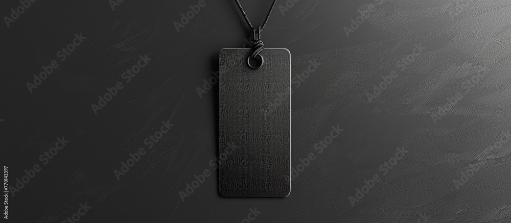 Badge template displayed on a black background. A simple empty name tag ...