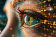 © ADDICTIVE STOCK - Close-up of human eye with futuristic digital overlay. Generative AI image