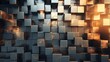 geometric cubes in metallic shades forming a futuristic tapestry
