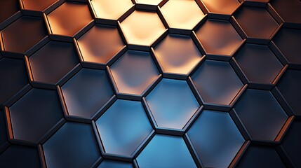 Canvas Print - hexagonal grid with a translucent finish lending a modern and sleek look