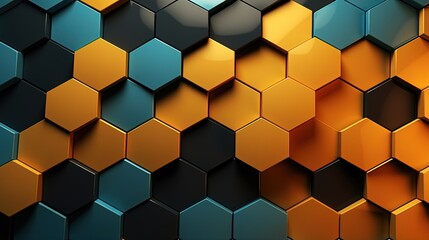 Canvas Print - hexagonal honeycomb pattern with a harmonious color scheme