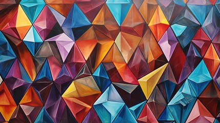 Poster - mosaic of diamond shapes with vibrant colors