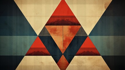 Wall Mural - overlapping triangles in a symmetrical layout